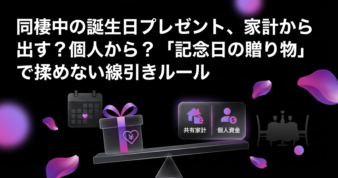 同棲中の誕生日プレゼント、家計から出す？個人から？「記念日の贈り物」で揉めない線引きルールのアイキャッチ画像 - 同棲・カップルに関する記事