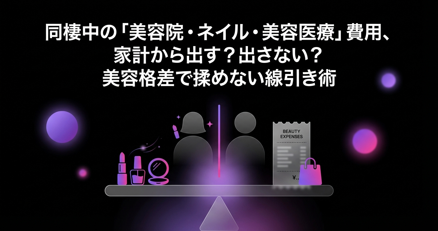 同棲中の「美容院・ネイル・美容医療」費用、家計から出す？出さない？美容格差で揉めない線引き術のアイキャッチ画像 - 家計管理・レシートに関する記事