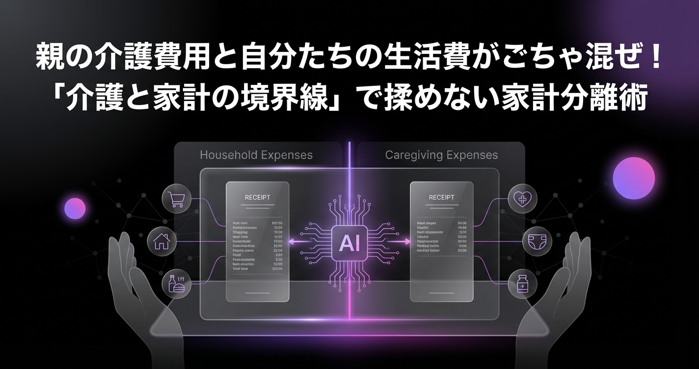 親の介護費用と自分たちの生活費がごちゃ混ぜ！「介護と家計の境界線」で揉めない家計分離術のアイキャッチ画像 - 家計管理・レシートに関する記事