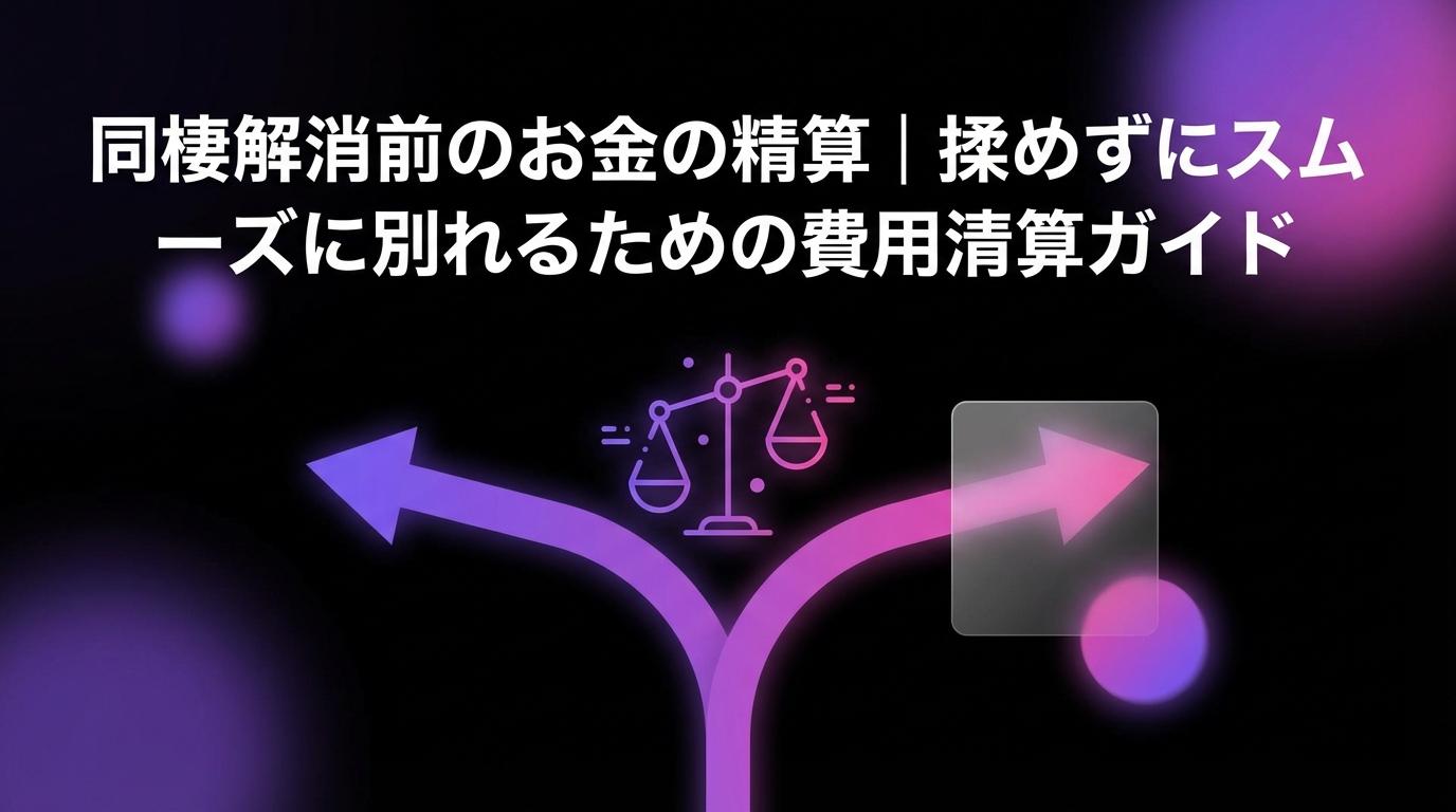 同棲解消前のお金の精算｜揉めずにスムーズに別れるための費用清算ガイドのアイキャッチ画像 - 同棲・カップルに関する記事