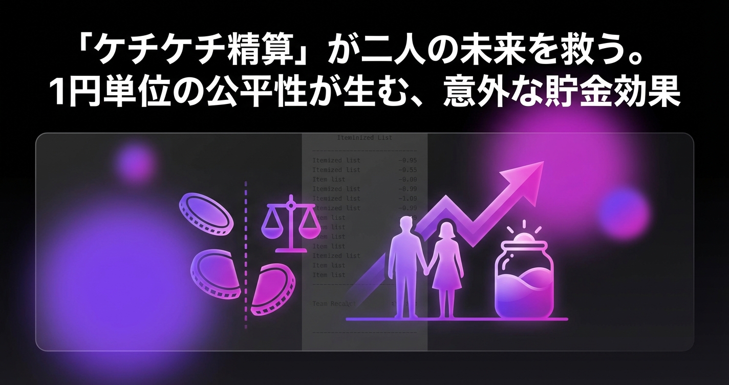 「ケチケチ精算」が二人の未来を救う。1円単位の公平性が生む、意外な貯金効果のアイキャッチ画像 - 家計管理・レシートに関する記事