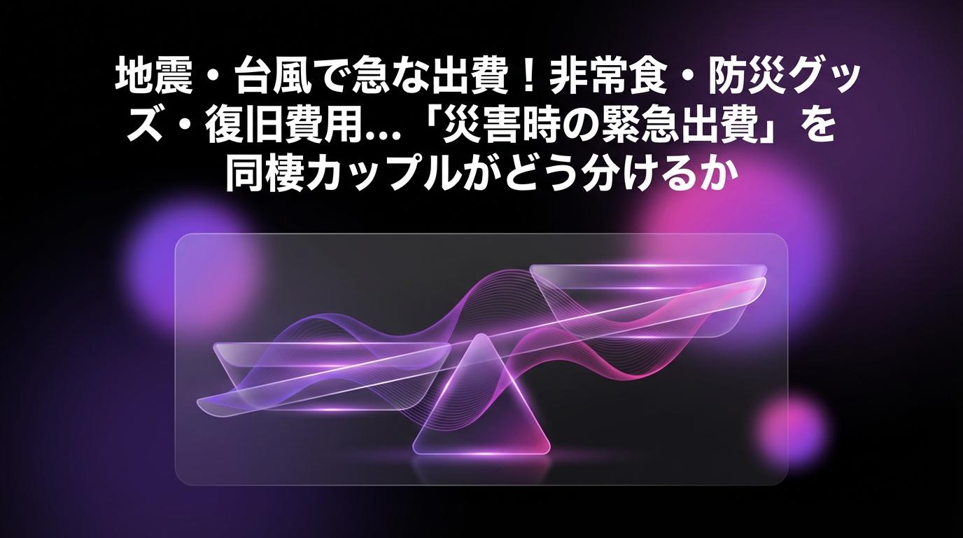 地震・台風で急な出費！非常食・防災グッズ・復旧費用...「災害時の緊急出費」を同棲カップルがどう分けるかのアイキャッチ画像 - 同棲・カップルに関する記事