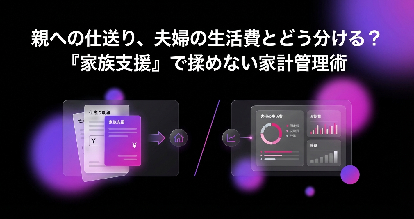 親への仕送り、夫婦の生活費とどう分ける？『家族支援』で揉めない家計管理術のアイキャッチ画像 - 家計管理・レシートに関する記事