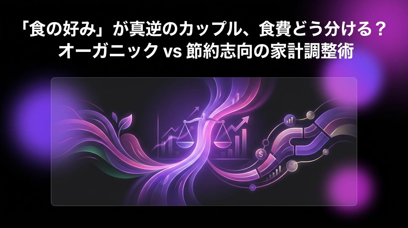 「食の好み」が真逆のカップル、食費どう分ける？オーガニック vs 節約志向の家計調整術のアイキャッチ画像 - 家計管理・レシートに関する記事