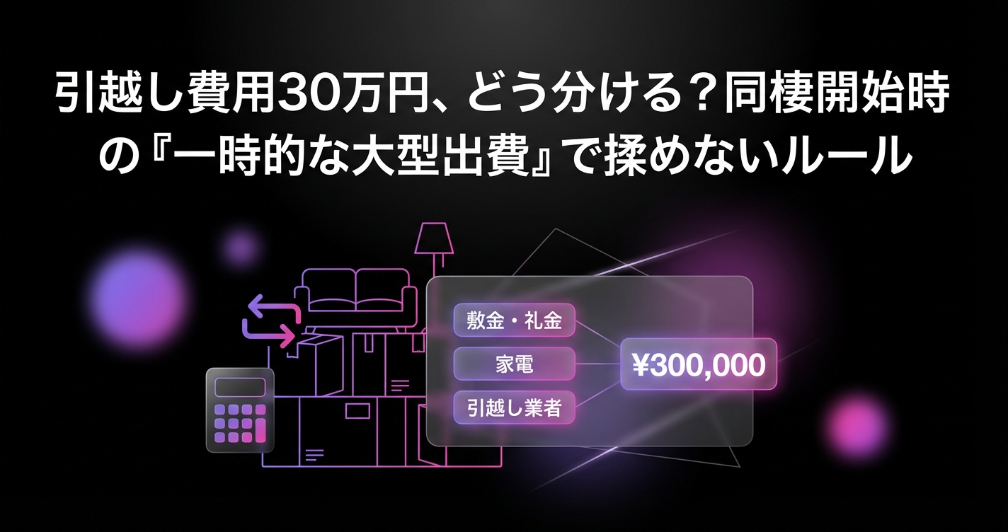 引越し費用30万円、どう分ける？同棲開始時の『一時的な大型出費』で揉めないルールのアイキャッチ画像 - 同棲・カップルに関する記事