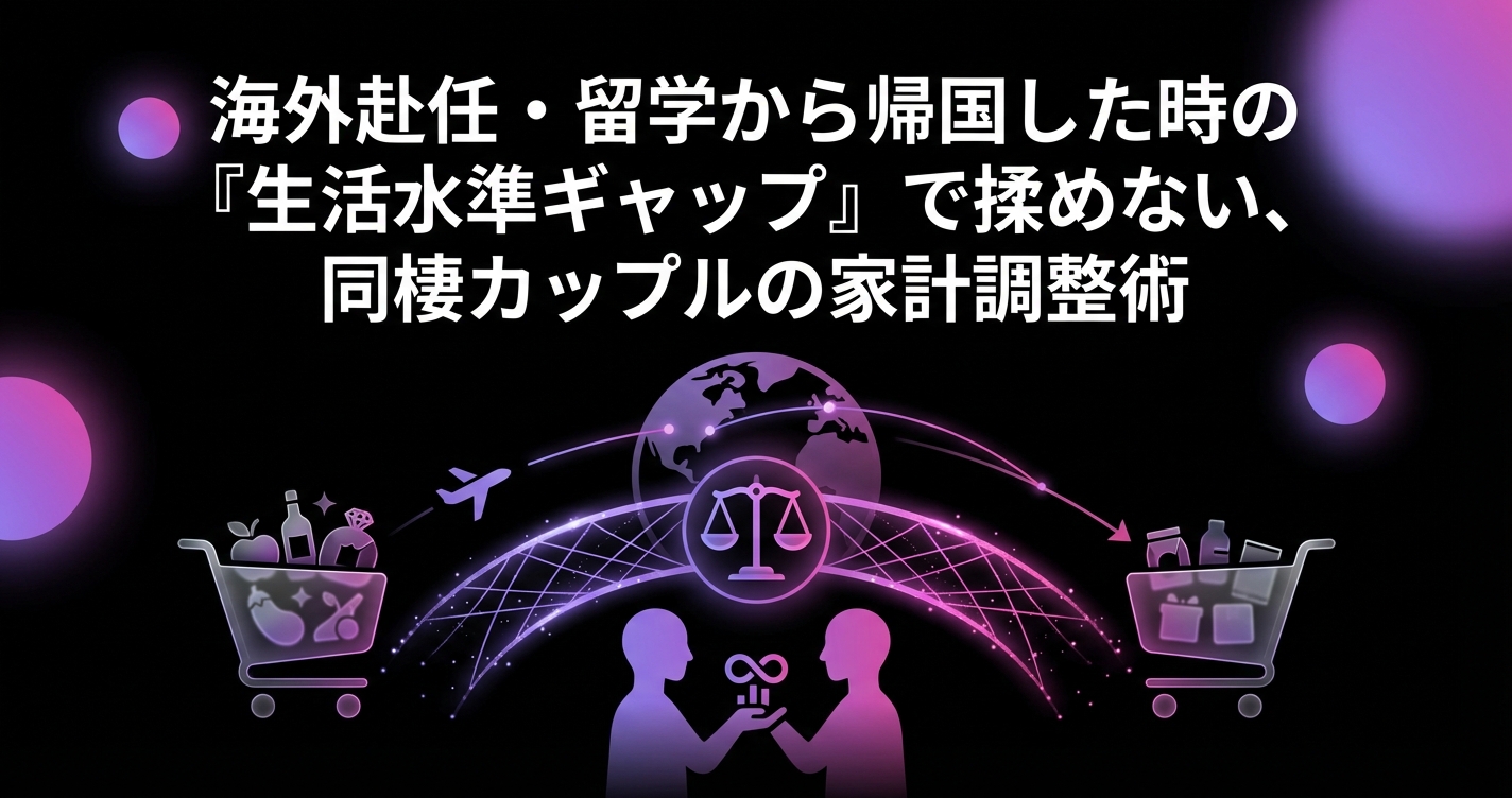 海外赴任・留学から帰国した時の『生活水準ギャップ』で揉めない、同棲カップルの家計調整術のアイキャッチ画像 - 同棲・カップルに関する記事