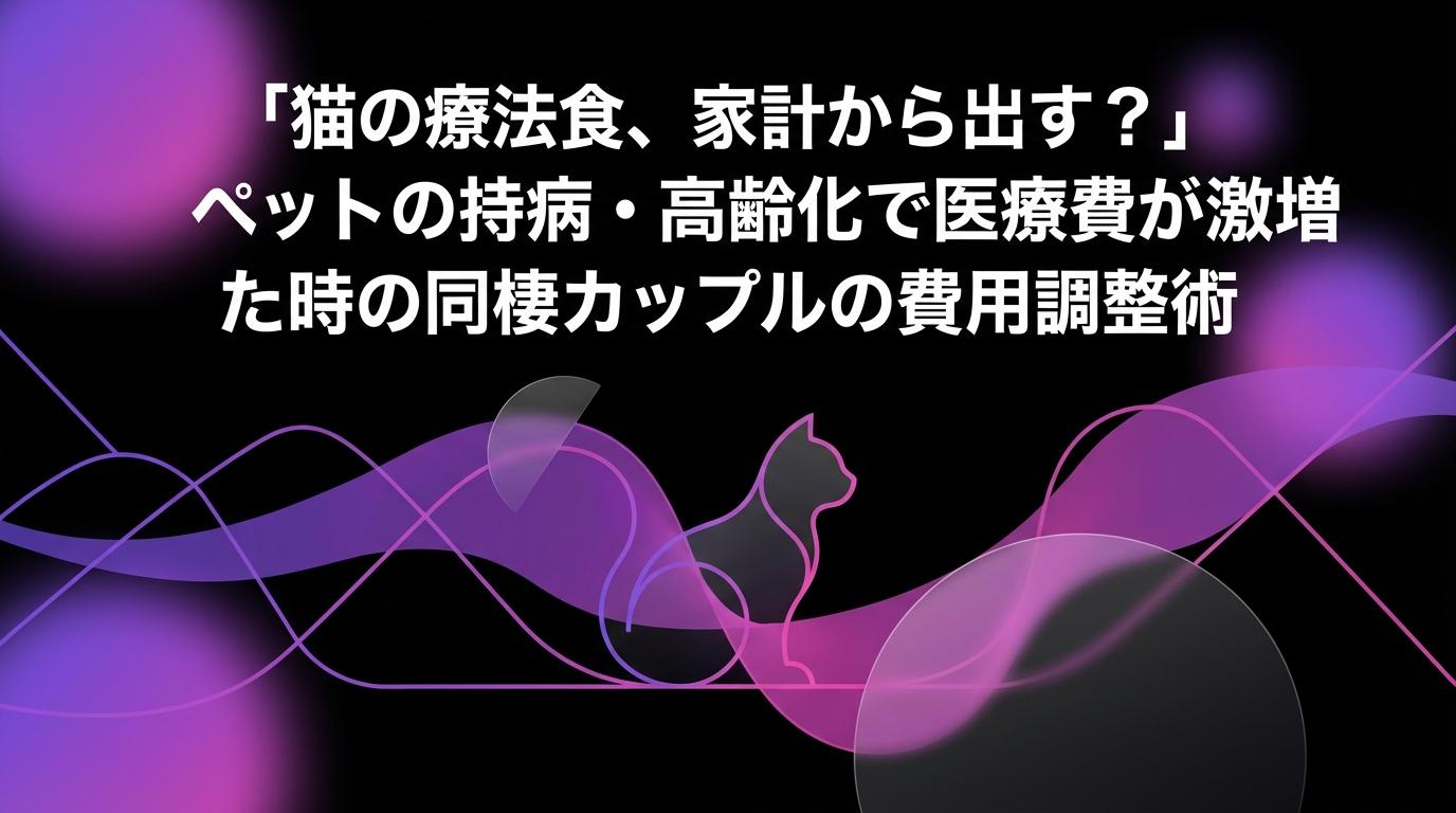 「猫の療法食、家計から出す？」ペットの持病・高齢化で医療費が激増した時の同棲カップルの費用調整術のアイキャッチ画像 - 同棲・カップルに関する記事