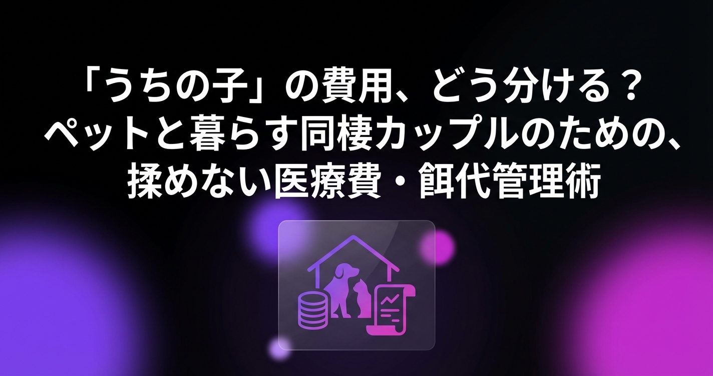 「うちの子」の費用、どう分ける？ペットと暮らす同棲カップルのための、揉めない医療費・餌代管理術のアイキャッチ画像 - 同棲・カップルに関する記事