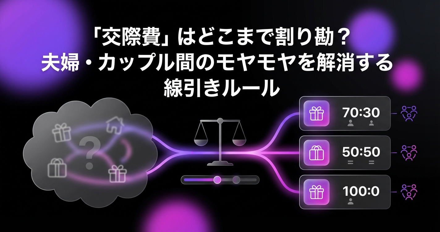 帰省のお土産、友人の結婚祝い...「交際費」はどこまで割り勘？夫婦・カップル間のモヤモヤを解消する線引きルールのアイキャッチ画像 - 家計管理・レシートに関する記事