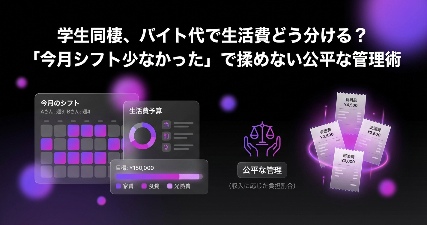 学生同棲、バイト代で生活費どう分ける？「今月シフト少なかった」で揉めない公平な管理術のアイキャッチ画像 - 同棲・カップルに関する記事