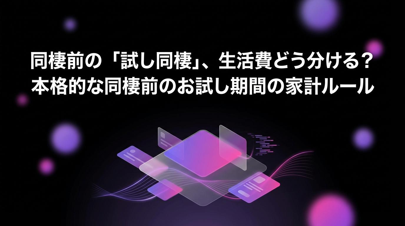 同棲前の「試し同棲」、生活費どう分ける？本格的な同棲前のお試し期間の家計ルールのアイキャッチ画像 - 同棲・カップルに関する記事