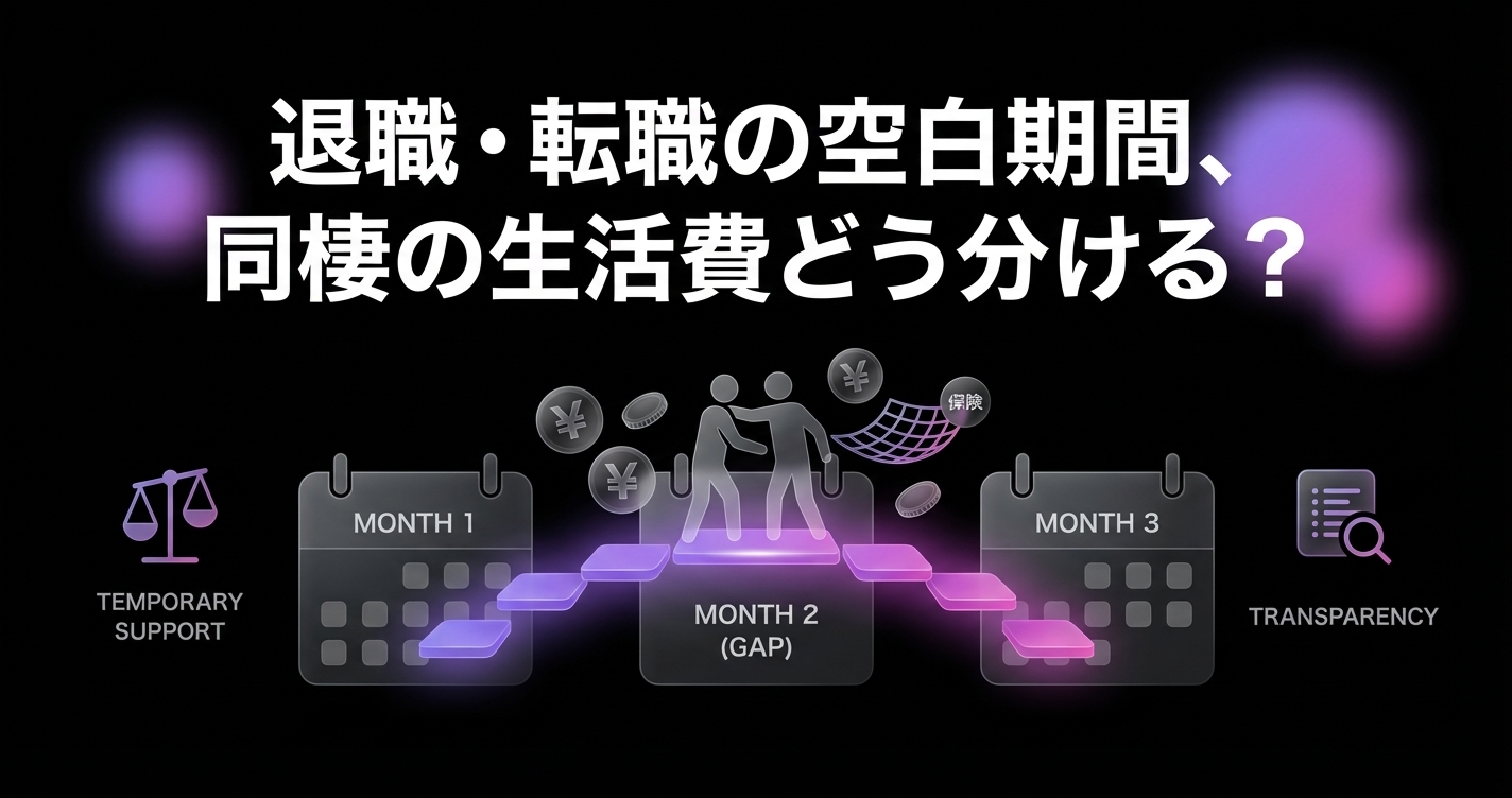 退職・転職の空白期間、同棲の生活費どう分ける？失業保険と貯金で乗り切る「一時的無収入」の家計調整術のアイキャッチ画像 - 同棲・カップルに関する記事